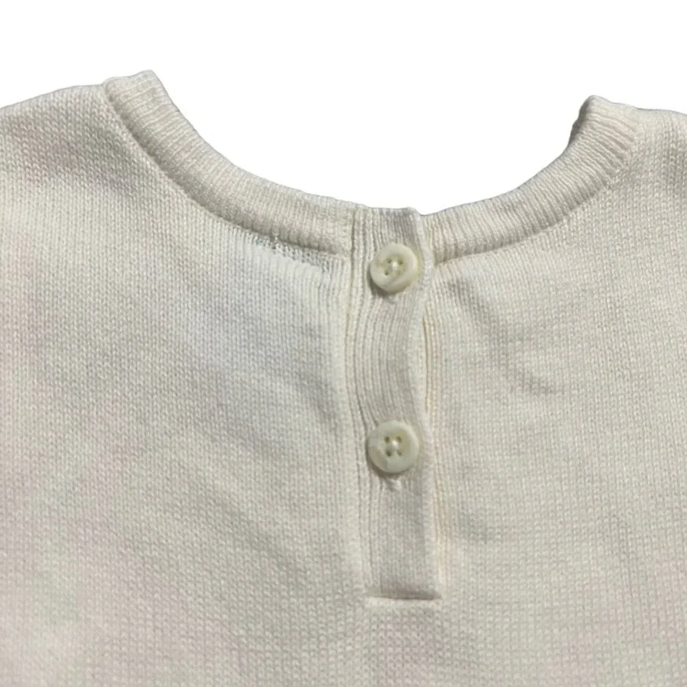 Old Navy 12-18m Cream & Gold Metallic Sweater Dress